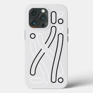Funda Para iPhone 13 Pro Linienmuster schwarz weiß grau iPhone Hülle