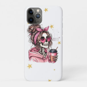 Funda Para iPhone 11 Pro Lio Desordenado de Chica con Gafas de Corazón Rosa