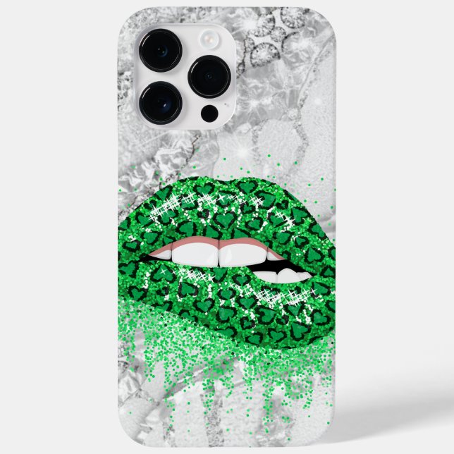 Funda De Case-Mate Para iPhone Lips purpurina y sexy (Reverso)
