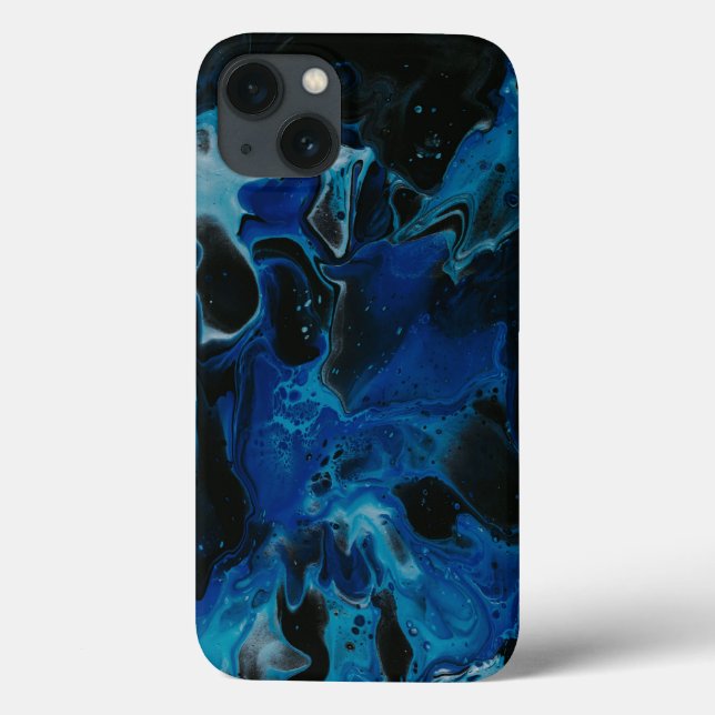 Funda De Case-Mate Para iPhone Líquido psicodélico azul oscuro (Reverso)