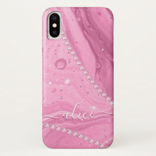 Funda Para iPhone X Líquido rosa con peras