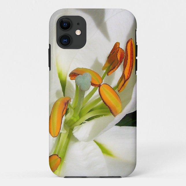 Funda De Case-Mate Para iPhone Lirio blanco (Reverso)
