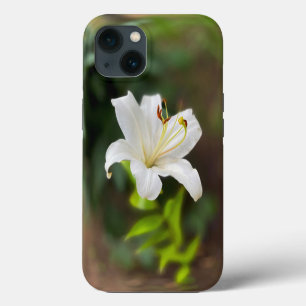 Funda Para iPhone 13 Lirio blanco brillante