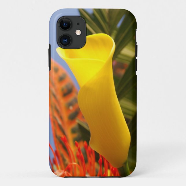Funda De Case-Mate Para iPhone lirio de calla amarillo mini (Reverso)
