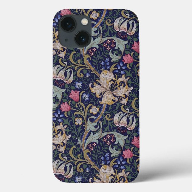 Funda De Case-Mate Para iPhone Lirio dorado, William Morris (Reverso)