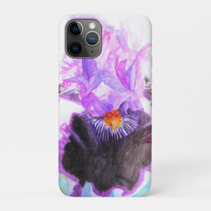 Funda Para iPhone 11 Pro Lirio púrpura Flor acuarela Floral Cumpleaños