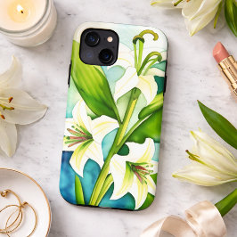 Funda Para iPhone 11 Lirios blancos acuarela