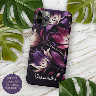 Funda Para iPhone 11 Pro Max Lirios Góticos Oscuros Personalizados Floral Victo