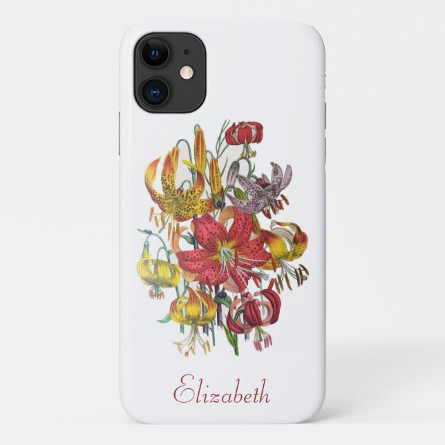 Funda De Case-Mate Para iPhone Lirios personalizados (Reverso)