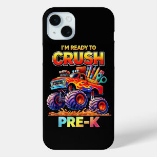 Funda Para iPhone 15 Mini Listo para Aplastar Camión Monstruo Pre-K Regreso