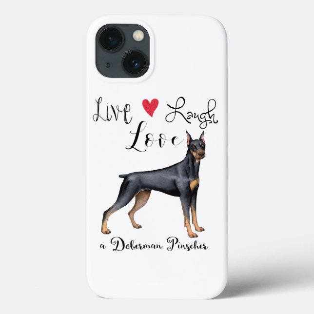Funda De Case-Mate Para iPhone Live Laugh Love a Doberman Pinscher (Reverso)
