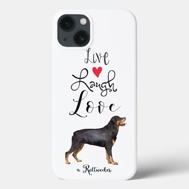 Funda De Case-Mate Para iPhone Live Laugh Love a Rottweiler (Reverso)
