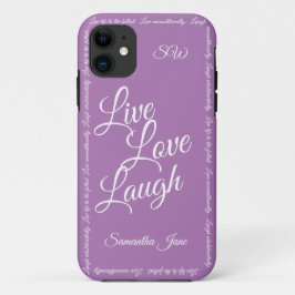 Funda Para iPhone 11 Live Love Lauder Elegant White Script Soft Purple