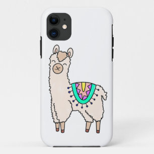 Funda Para iPhone 11 llama alpaca de dibujos animados sonriendo feliz d