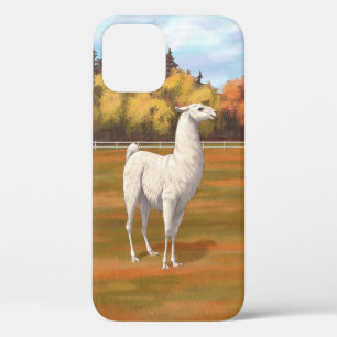 Funda Para iPhone 12 Llama blanca en la pastelería de otoño