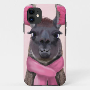 Funda Para iPhone 11 Llama chillón rosa