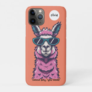 Funda Para iPhone 11 Pro Llama dice que rocas Postura rara en gafas de so