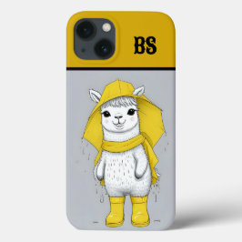 Funda Para iPhone 13 Llama divertida en botes de lluvia - humor en la p
