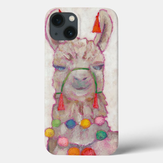 Funda De Case-Mate Para iPhone Llama festival acuarela (Reverso)