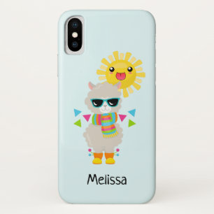Funda Para iPhone X Llama Guay y Sol sonriente Kawaii