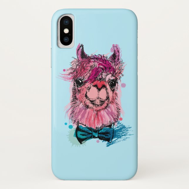 Funda De Case-Mate Para iPhone Llama rosada linda (Reverso)