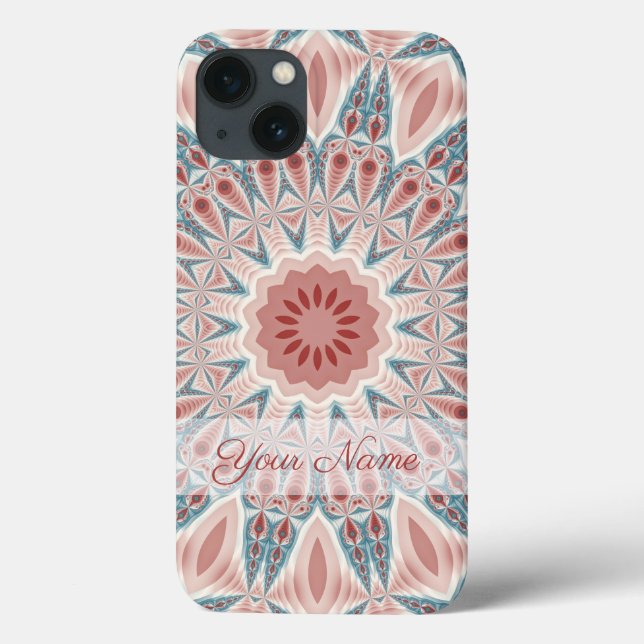 Funda De Case-Mate Para iPhone Llamativo nombre fractal de Mandala moderno en Kal (Reverso)
