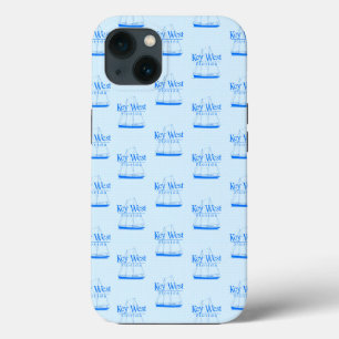 Funda Para iPhone 13 Llave azul clara en barco náutico del oeste de Flo