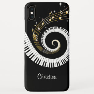 Funda Para iPhone XS Max Llaves del piano y notas adaptables de la música
