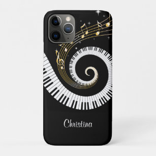 Funda Para iPhone 11 Pro Llaves del piano y notas adaptables de la música