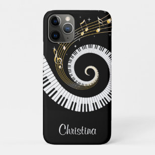 Funda Para iPhone 11 Pro Llaves del piano y notas adaptables de la música