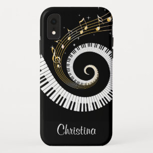 Funda Para iPhone XR Llaves del piano y notas adaptables de la música