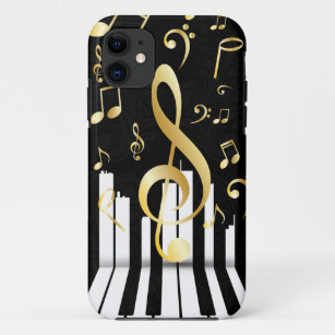Funda Para iPhone 11 Llaves elegantes del piano de la nota de la música