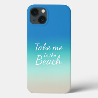 Funda Para iPhone 13 "Llévame A La Playa" Ombre Azul Moderno