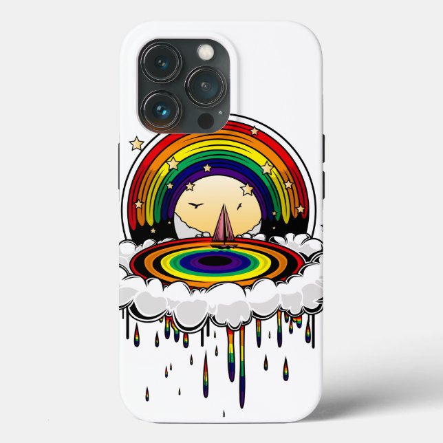 Funda De Case-Mate Para iPhone Lluvia arcoiris (Reverso )