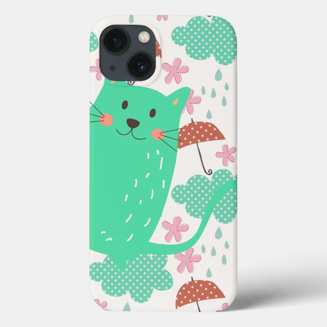 Funda De Case-Mate Para iPhone Lluvia de gatos (Reverso)