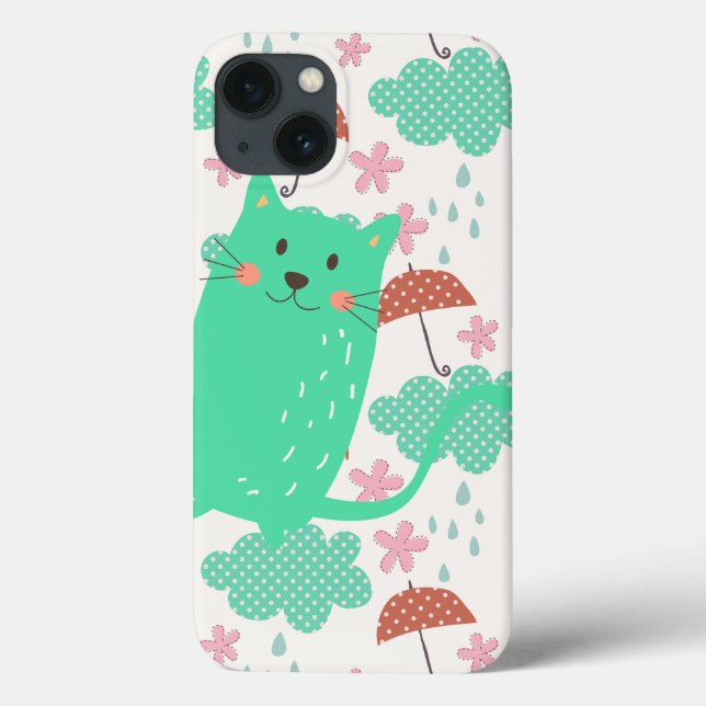 Funda De Case-Mate Para iPhone Lluvia de gatos (Reverso)