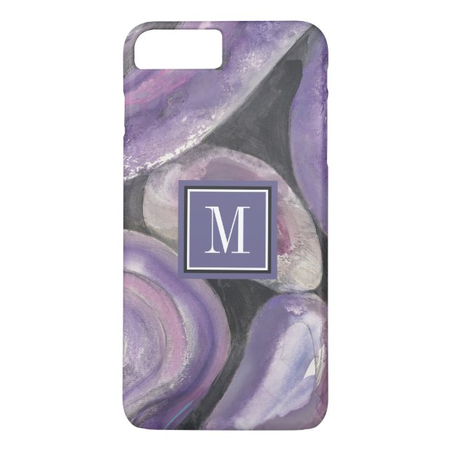 Funda De Case-Mate Para iPhone Lluvia del círculo del monograma el | (Reverso)