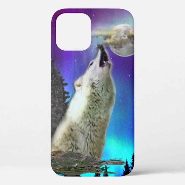 Funda De Case-Mate Para iPhone Lobo aullante (Reverso )
