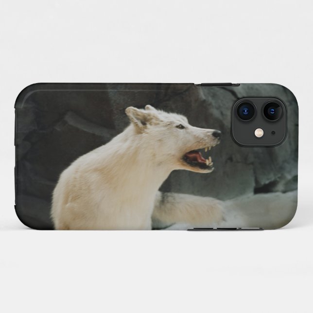 Funda De Case-Mate Para iPhone Lobo blanco (Reverso (horizontal))