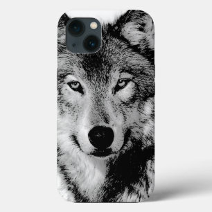 Funda Para iPhone 13 Lobo blanco y negro