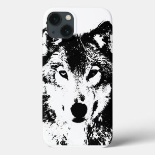 Funda Para iPhone 13 Lobo blanco y negro