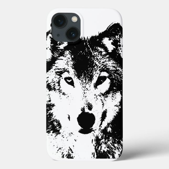Funda De Case-Mate Para iPhone Lobo blanco y negro (Reverso)