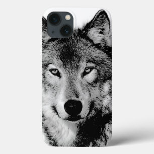 Funda Para iPhone 13 Lobo blanco y negro