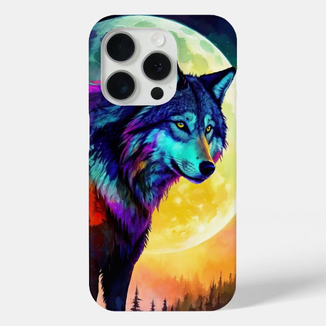 Funda De Case-Mate Para iPhone Lobo brillante (Reverso )
