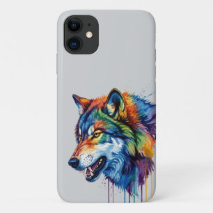 Funda Para iPhone 11 Lobo colorido