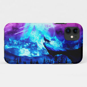 Funda Para iPhone 11 Lobo colorido aullando