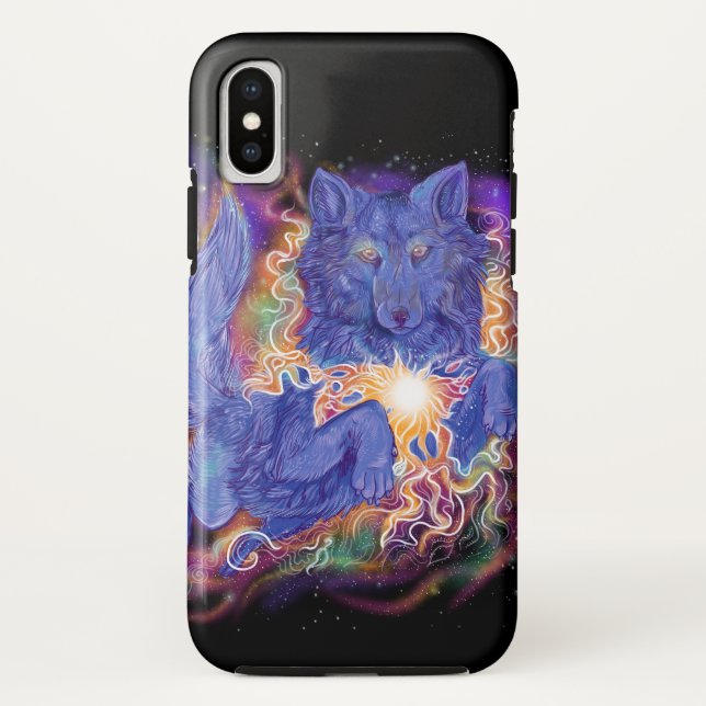 Funda De Case-Mate Para iPhone Lobo cósmico (Reverso)
