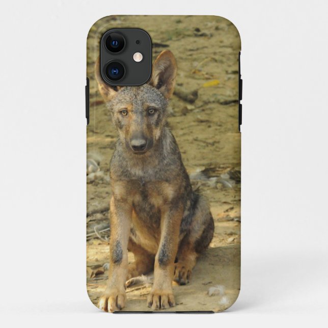Funda De Case-Mate Para iPhone Lobo Cría Adorable (Reverso)
