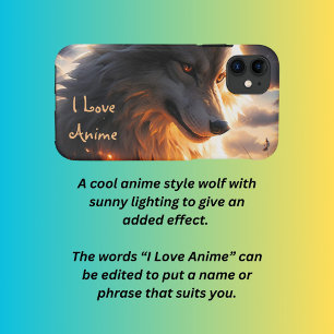 Funda Para iPhone 11 Lobo de anime grande