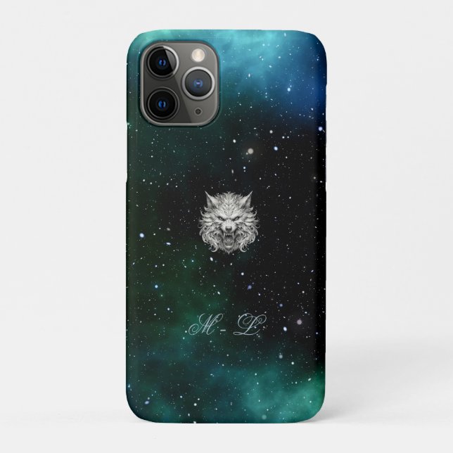 Funda De Case-Mate Para iPhone Lobo del cielo nocturno místico (Reverso)